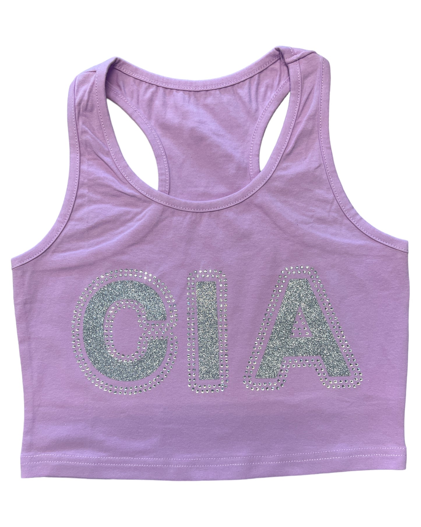 CIA Glitter & Rhinestone Crop Tank