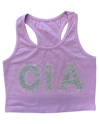 CIA Glitter & Rhinestone Crop Tank