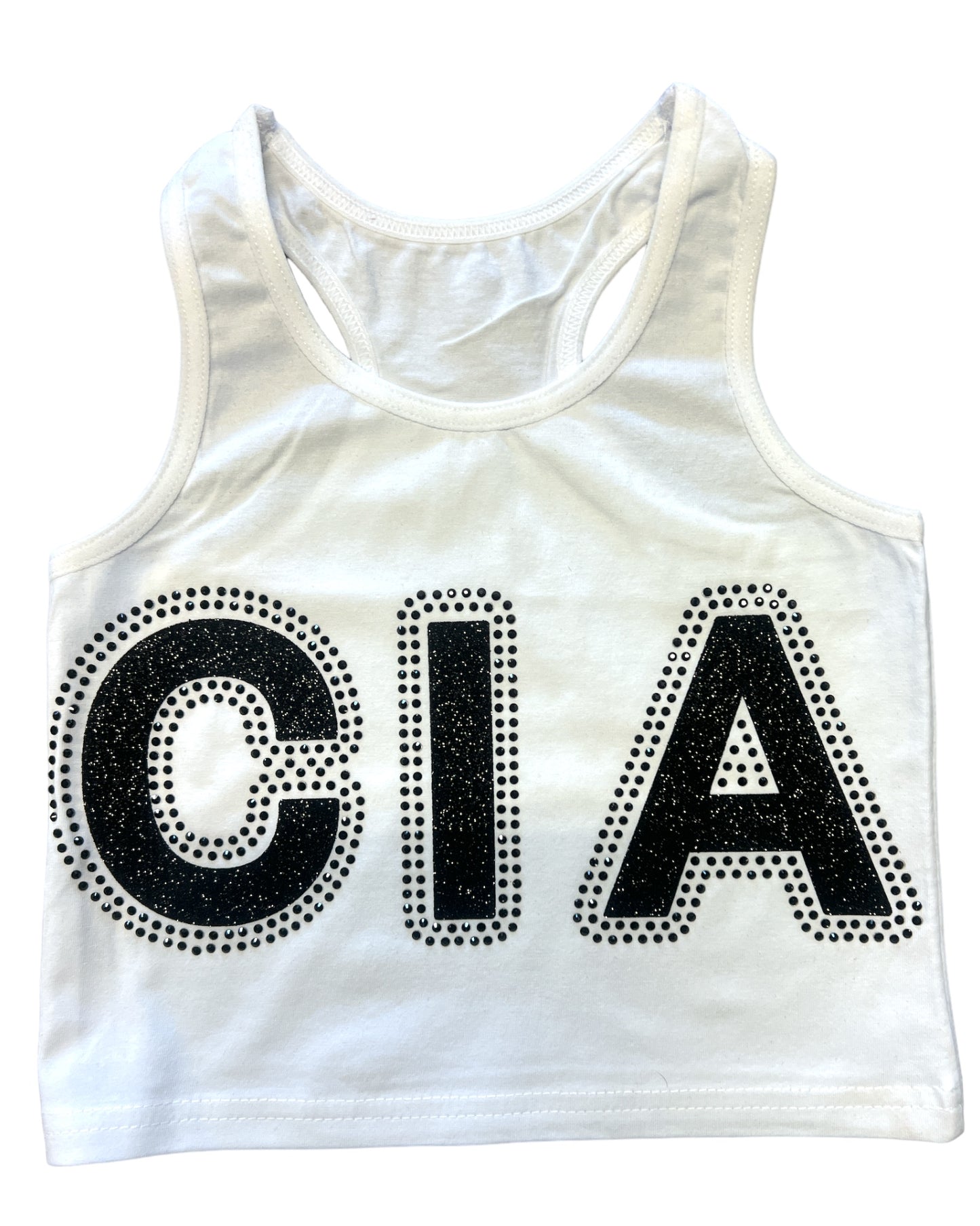 CIA Glitter & Rhinestone Crop Tank