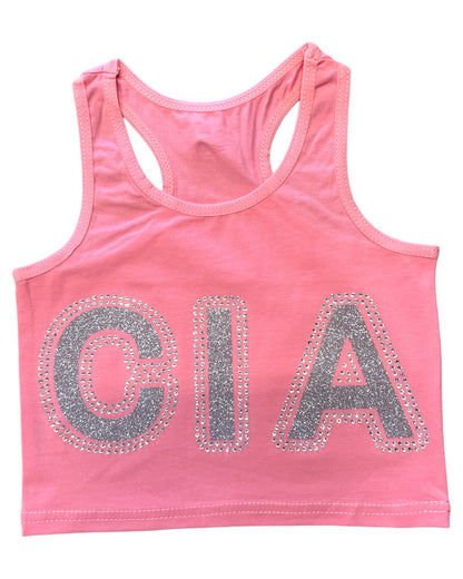 CIA Glitter & Rhinestone Crop Tank