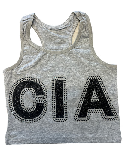 CIA Glitter & Rhinestone Crop Tank