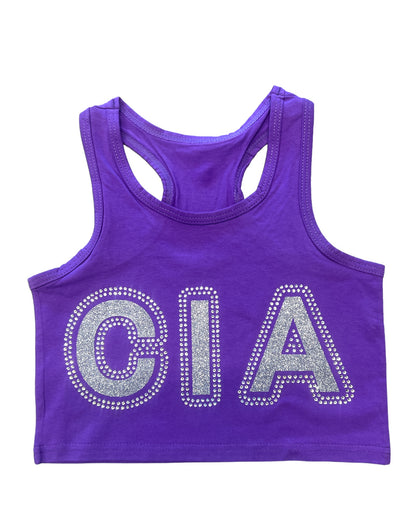 CIA Glitter & Rhinestone Crop Tank