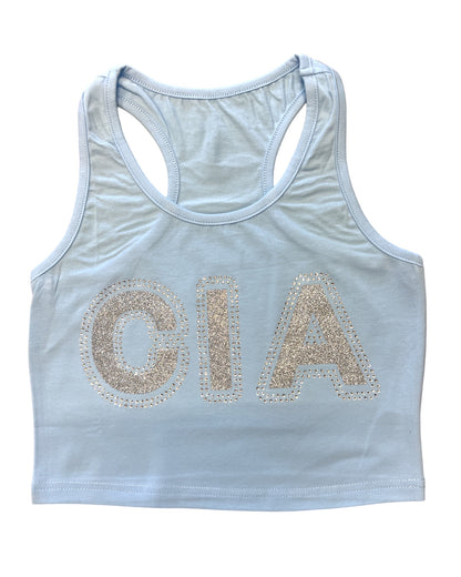 CIA Glitter & Rhinestone Crop Tank