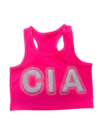 CIA Glitter & Rhinestone Crop Tank