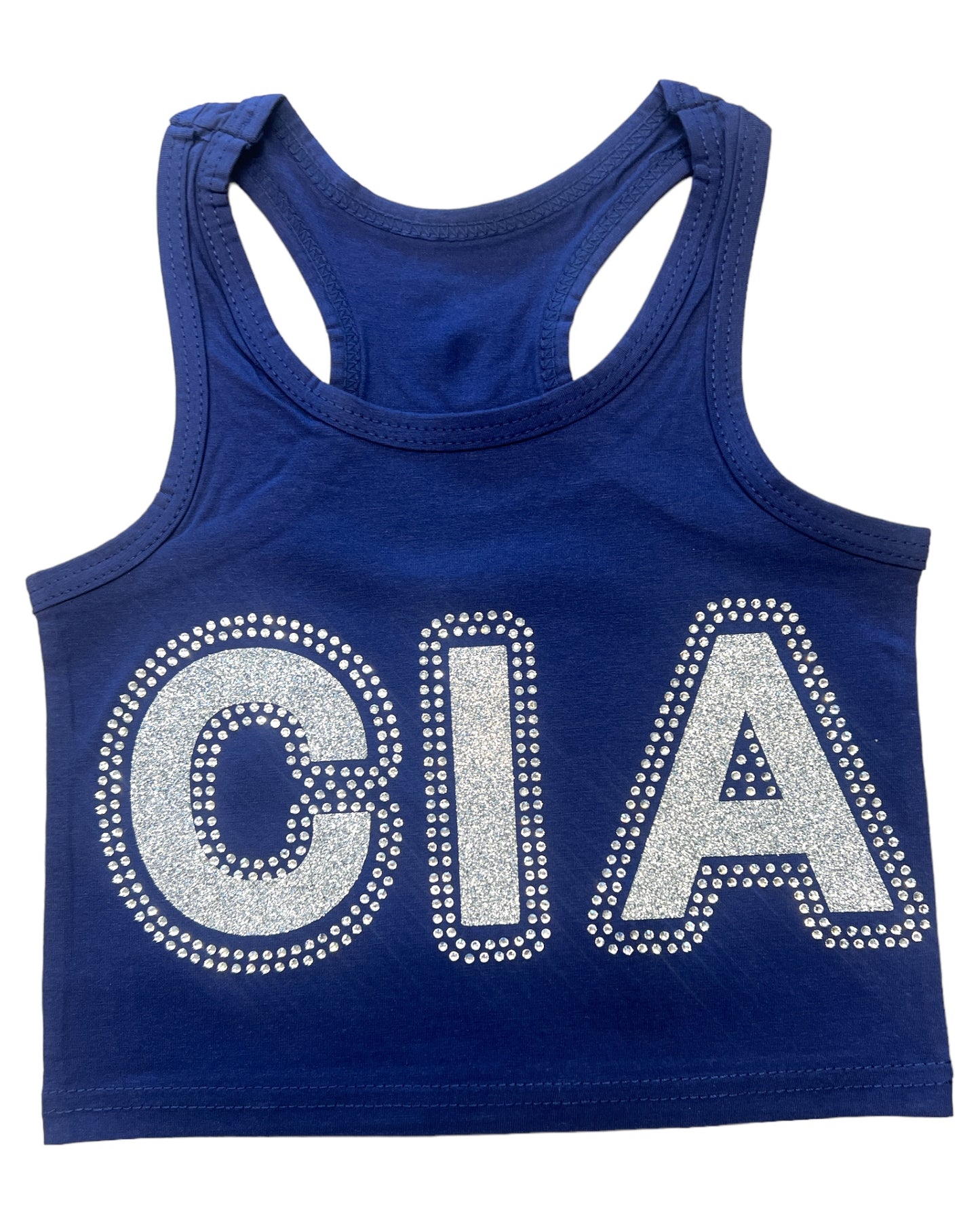 CIA Glitter & Rhinestone Crop Tank