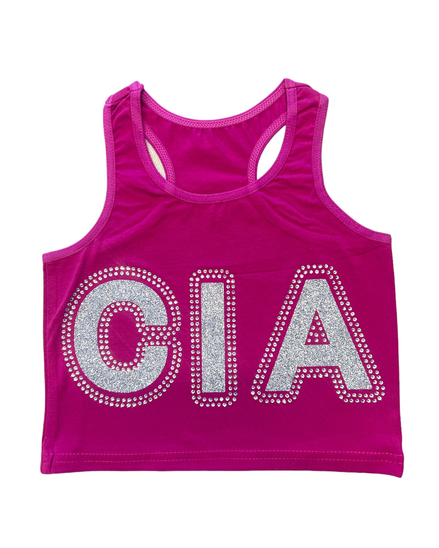 CIA Glitter & Rhinestone Crop Tank