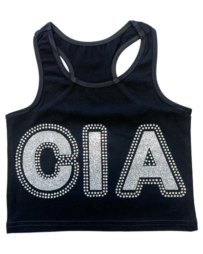 CIA Glitter & Rhinestone Crop Tank